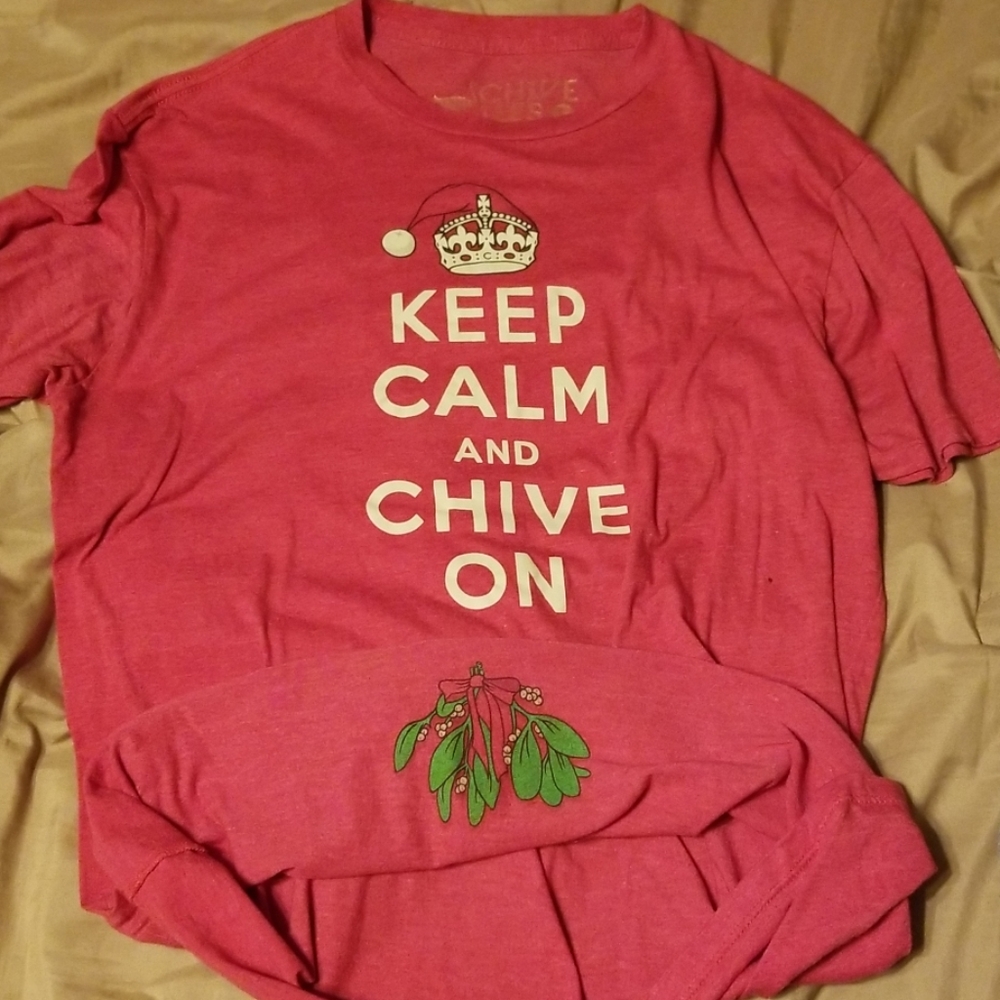 Chive Nation, Large, Christmas T-Shirt